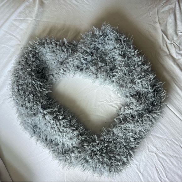 Gray Faux Fur Infinity Scarf Super Soft - Picture 4 of 5